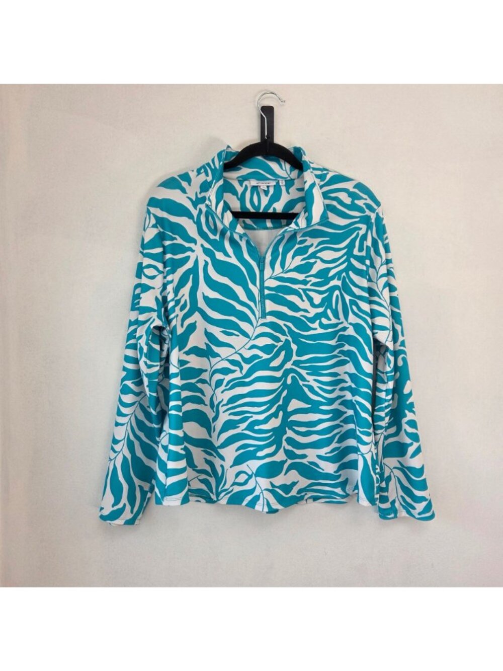 Chico's Zenergy UPF Long Sleeve Half Zip Top Shirt Pullover Teal Women's XL - Picture 2 of 8